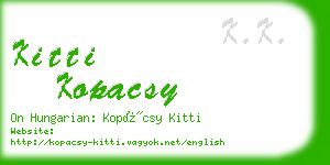 kitti kopacsy business card